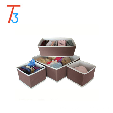 4 pcs 1 set Oxford Canvas Large collapsible Foldable Storage Drawer Closet Dresser Organizer Bins